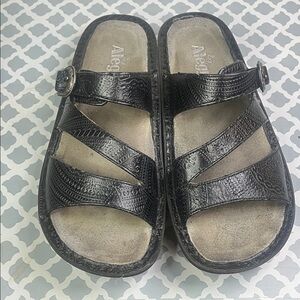 Alegria Black Patterned Women's Sandals